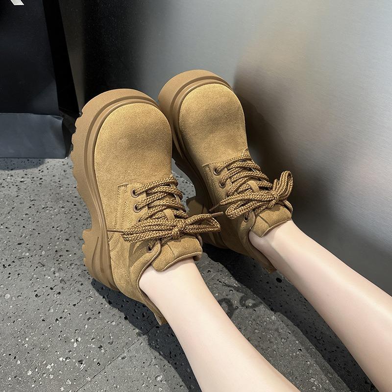 Женские ботинки мартин на толстой подошве, новые осенние короткие ботинки на небольшой платформе, универсальные повседневные ботинки в стиле милитари