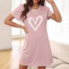 Women's Home Clothing, Pajamas, Love Printed Short Sleeves, Comfortable For Home Leisure, Sexy, And Can Be Worn As A Casual Dress