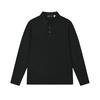 Blue Series Solid Color Versatile Knitted Long Sleeve Polo Shirt Men Tops Black F11M512202F-BK