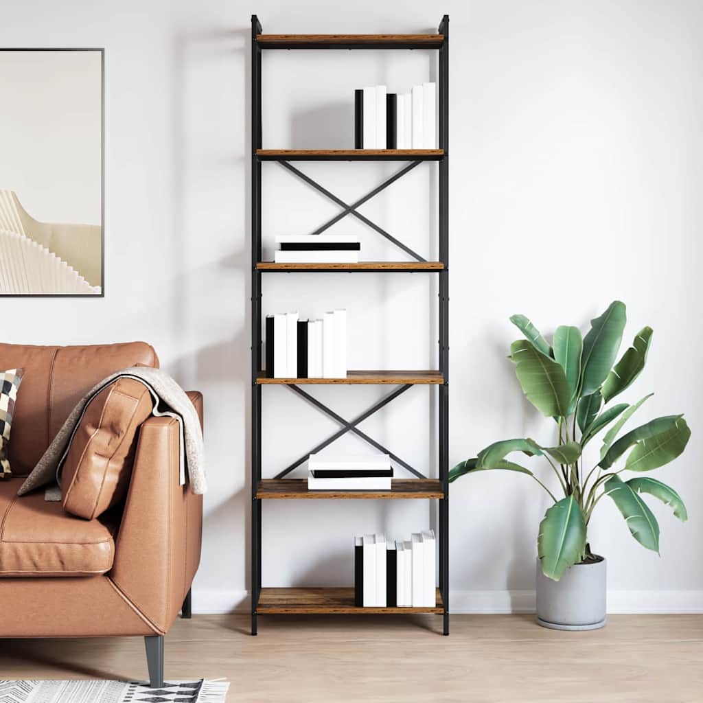 Bookshelf Smoked Oak 60 x 30 x 189.5 cm Engineered Wood