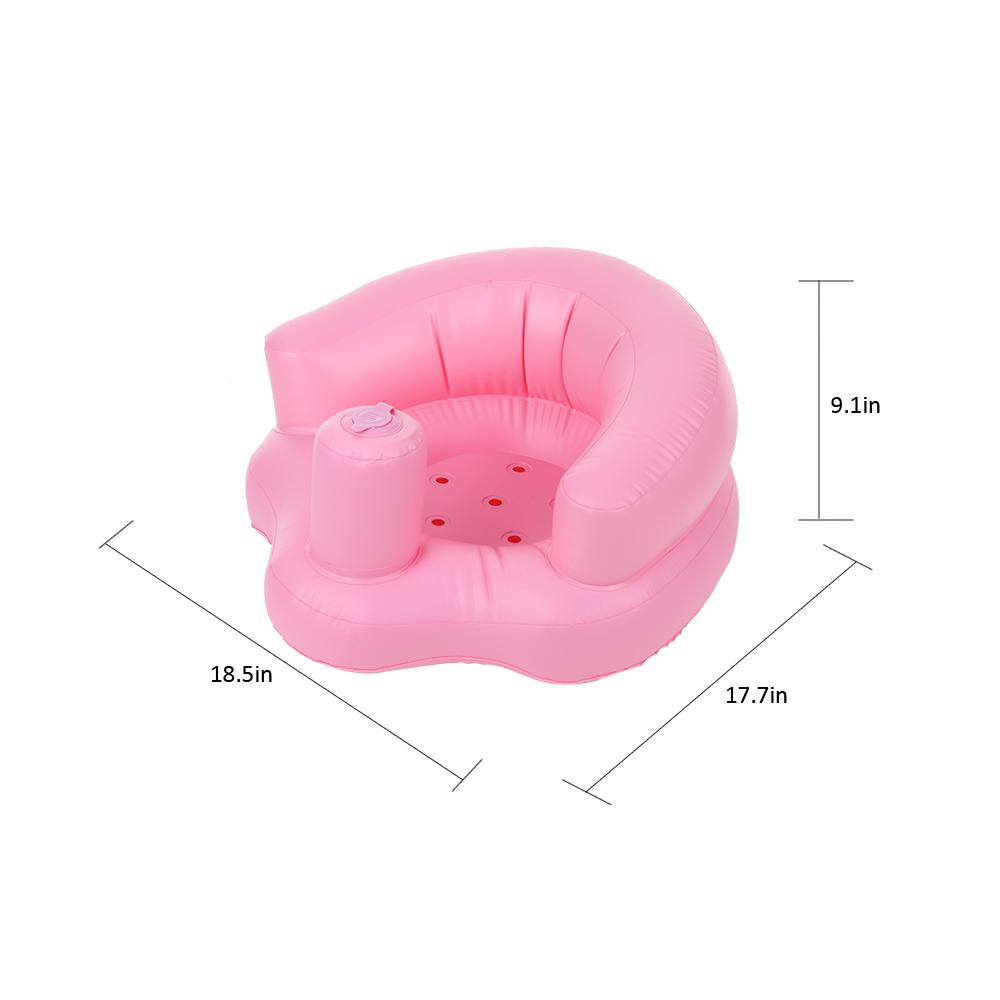 Inflatable Baby Chair Portable Kids Sofa Safety Training seat Pushchair for Playing Bathing Floor Beach Poolside PVC Pink