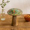 Small Wooden Mushroom Decor - Mediterranean Tile Pattern
