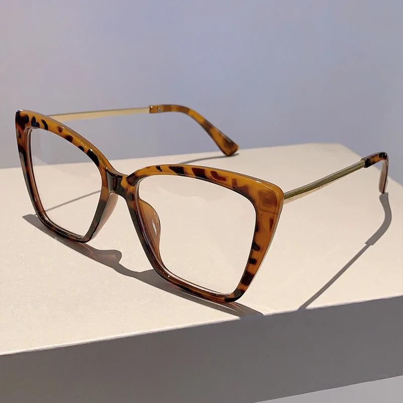 Оверсайз Очки Кошачий глаз бабочка Конфетный цвет Блокирующие синий свет Очки Трендовые Очки без диоптрий