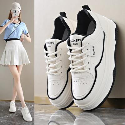 Женская повседневная обувь Новая модная платформа Уличная дышащая белая для бега на толстой подошве Повседневная спортивная вулканизированная обувь 2025