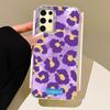 Ретро Градиентный фиолетовый Леопард Девушка Вихревая Текстура Чехол для телефона для Samsung Galaxy S25 Edge S24 S23 S22 S21 S20 FE Plus Ultra Чехол