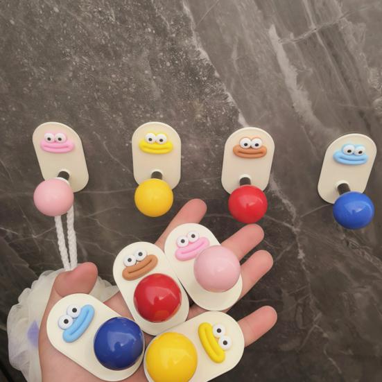 Adhesive Cartoon Hook Bathroom Towel Hook Waterproof Cute Wall Hook for Kitchen Utensils Bedroom Coats
