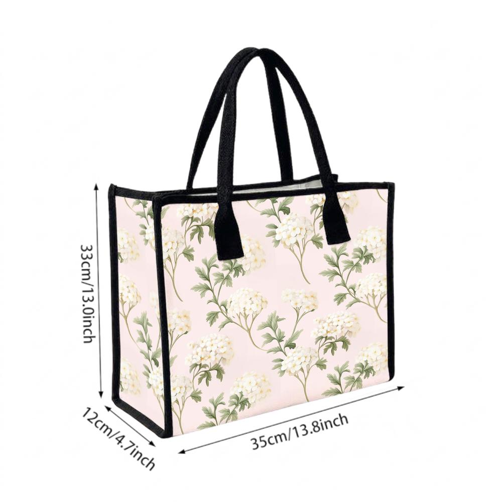 Floral Tote Bag Stylish Daily Shoulder Bag for Shopping Work Travel