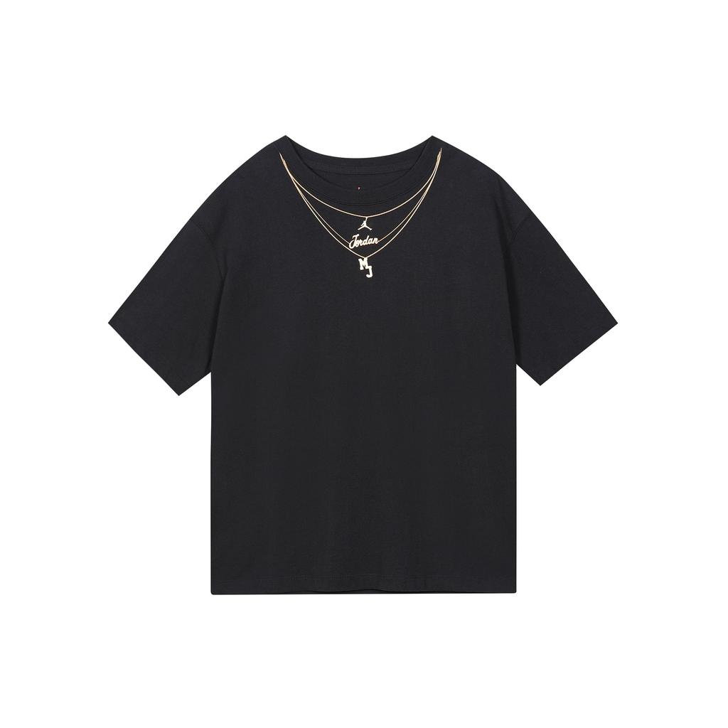 Jordan SS22 Ожерелье с коротким рукавом, женские топы, черные DO5021-010