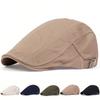 Мужские однотонные кепки газетчика светлой расцветки, британские шляпы художников, хип-хоп береты, весенне-летняя регулируемая плоская кепка