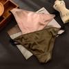 Satin Women's Briefs: Double Strap, Hollow Design, Adjustable Waistband, Mid-Rise with Cotton Crotch