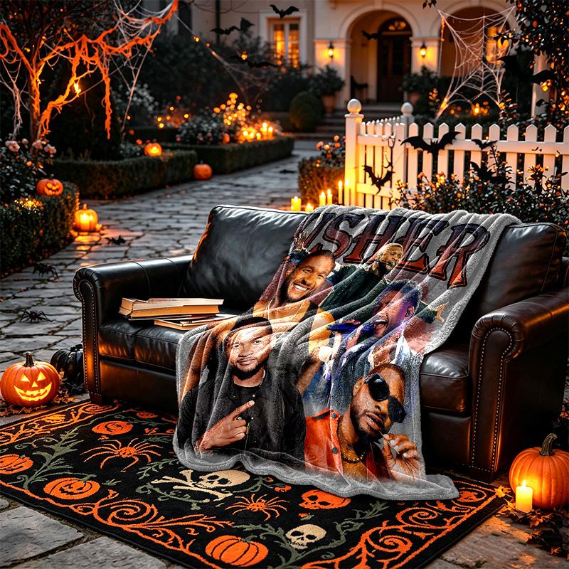1pc Snug Boxing Man Portrait Blanket, Lightweight and Durable Print Blanket, Perfect for Home, Couch, Bed, Picnic, Travel, Office