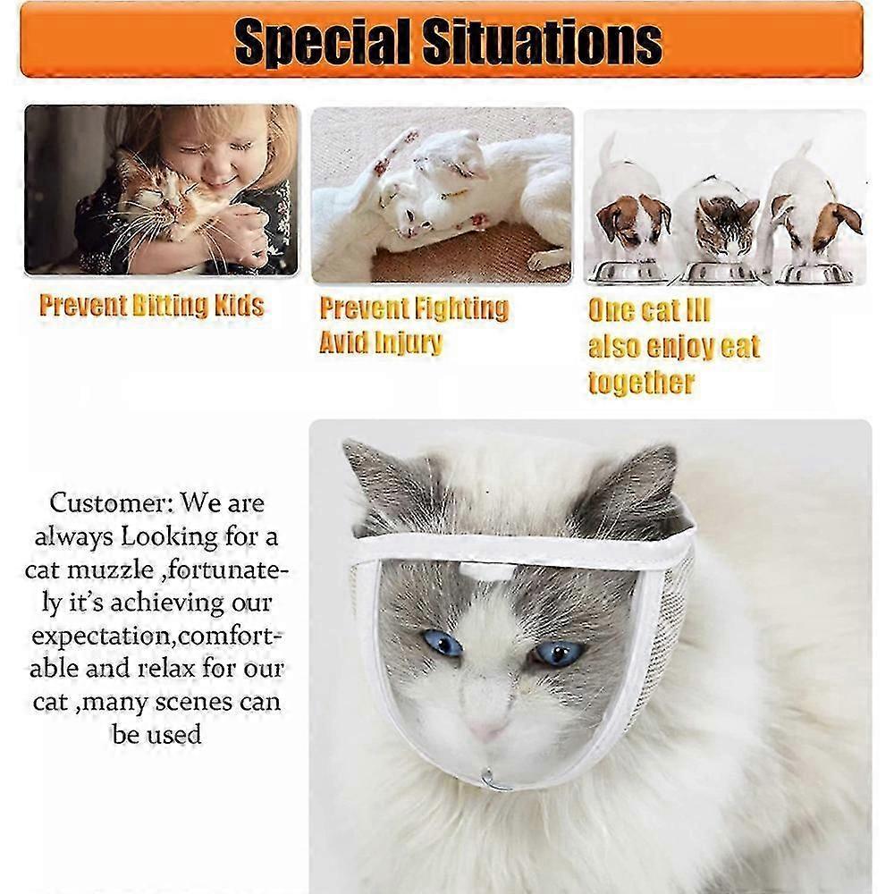 Cat Muzzle Clear Breathable Dogs Cats Bathing Grooming Tools Prevent from Cats Bite and Chew Puppy Kitten Muzzles Pet Supplies less