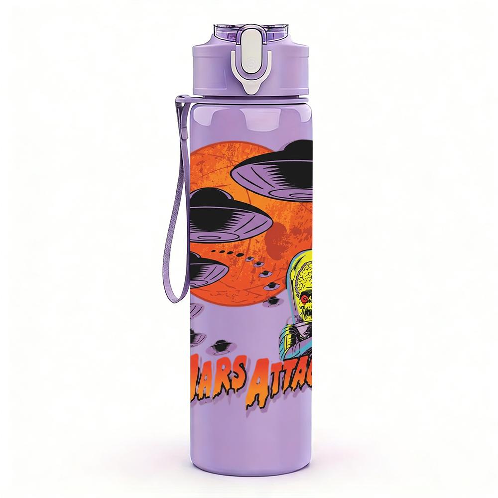 1PC Retro Orange Planet Space Abstract Print 750ml Portable Sports Water Bottle Leakproof Gym Outdoor Travel Drink Cup