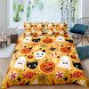 Halloween Queen Duvet Cover Luxury Ghost Festival Bedding Set Microfiber Gothic Pumpkin Skull Comforter Cover With Pillowcases