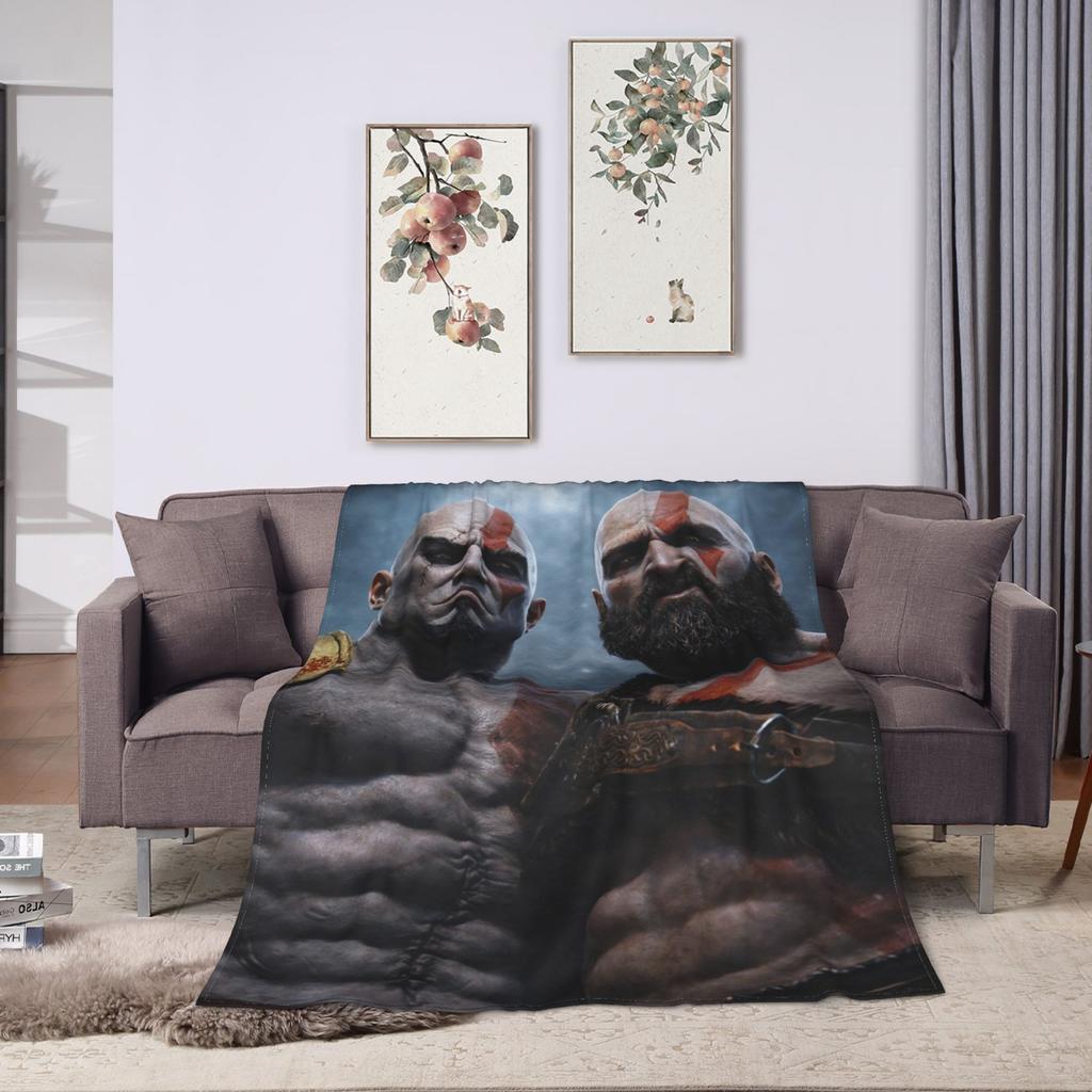 Игра God Of War Игроки Кратос Плед Мягкий Теплый Забавный Плюшевый Плед для Декора Дома Путешествий Фланелевая Покрывало Постельное Белье