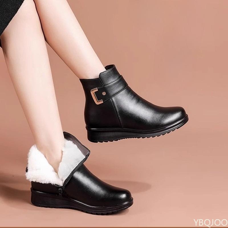 Fashionable Versatile Short Boots Plush Insulation Winter Elegant Minimalist Comfortable Flat Bottom Anti Slip Women's Boots