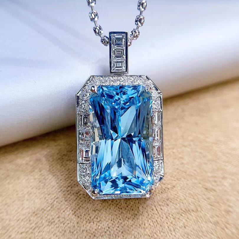 Aquamarine Pendant, High Jewelry Santa Maria Topa Blue Treasure No Matter Necklace
