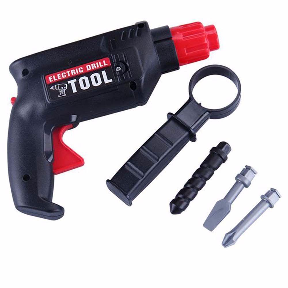 Simulation Electric Drill Maintenance Repair Tool Toy with 3pcs Tips Pretend Play Toy Disassembly Building Game