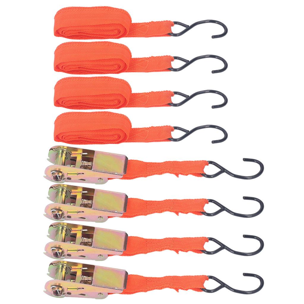 4 шт. ремни с храповым механизмом для крепления мотоцикла, автомобиля, набор пряжек, длина 15 дюймов, ширина 25 мм, оранжевые