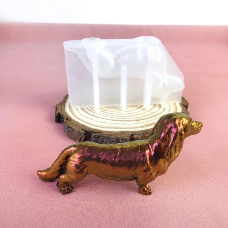 Silicone Dog Ornament Molds DIY Clay Mould Dachshund Shape Silicone Crafts Moulds Perfect Gift for DIY Hand-Making Lover