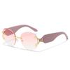 New trendy street shot metal round frame sunglasses European and American style ins female stars fashion sunglasses men and women