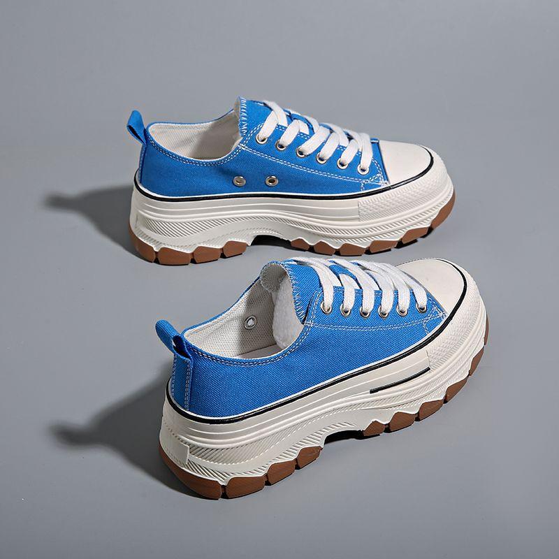 Women's High-Rise Canvas Shoes with Thick Sole, Campus Platform Shoes, All-Matching Casual Shoes for Spring and Autumn