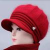 Middle Aged Elderly Hats Women Winter Knitted Woolen Hats Rabbit Hair with Thick Velvet Mother's Elderly Women's Hats Grandmother's Warm Hats