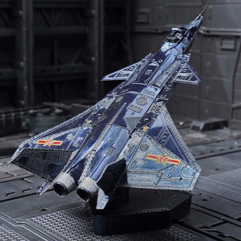Красочный 3D-металлический пазл истребителя J-20, ручная работа, миниатюрная сборная модель самолета, игрушка-пазл, разработанная для творческого подарка взрослому