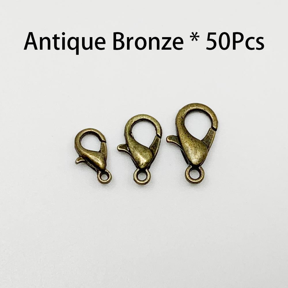 50 шт./лот, крючки с застежкой-омаром из сплава для изготовления ювелирных изделий своими руками, ожерелье, браслет, цепочка, аксессуары, принадлежности