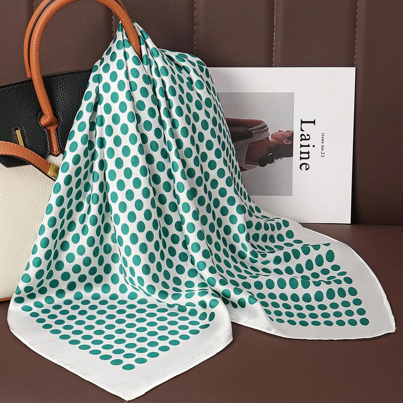 Luxury 70cm Silk Square Scarf Women Print Satin Neck Tie Female Hair Wrist Bandana Headkerchief Shawl Wrap Hijab Echarpe