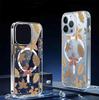 Прозрачный чехол с магнитом и градиентом в виде кленовых листьев для iPhone 15/16/17 Pro Max