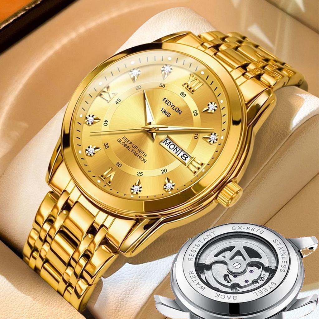 Водонепроницаемые новые мужские часы с английским двойным календарем и светящимися кварцевыми часами