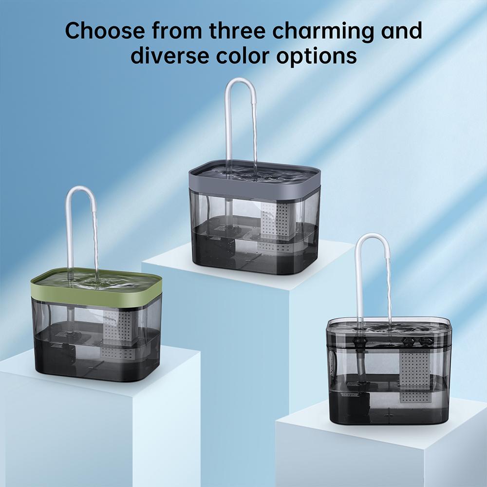 Фонтан для воды для кошек, 1,5 л, прозрачный, черный, автоматический, USB, электрический, бесшумный, диспенсер для питья для домашних животных, рециркуляционная фильтрация для кошек