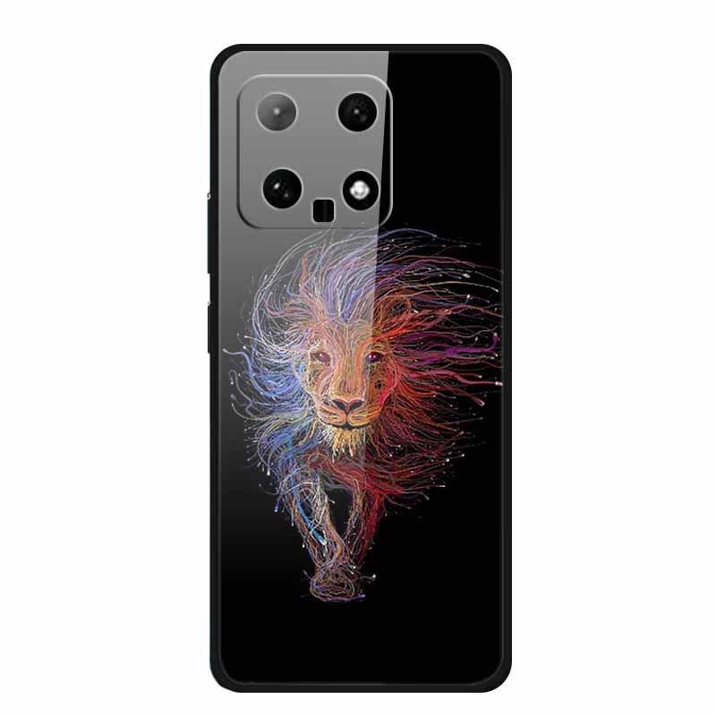 Чехол для телефона Xiaomi 14: Дизайн с разноцветными бабочками, Закаленное стекло, Креативный стиль, Хит продаж