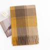 New Korean Style Sweet and Warm Faux Cashmere Scarf Checkered Student Couple Winter Thickened Warm Scarf