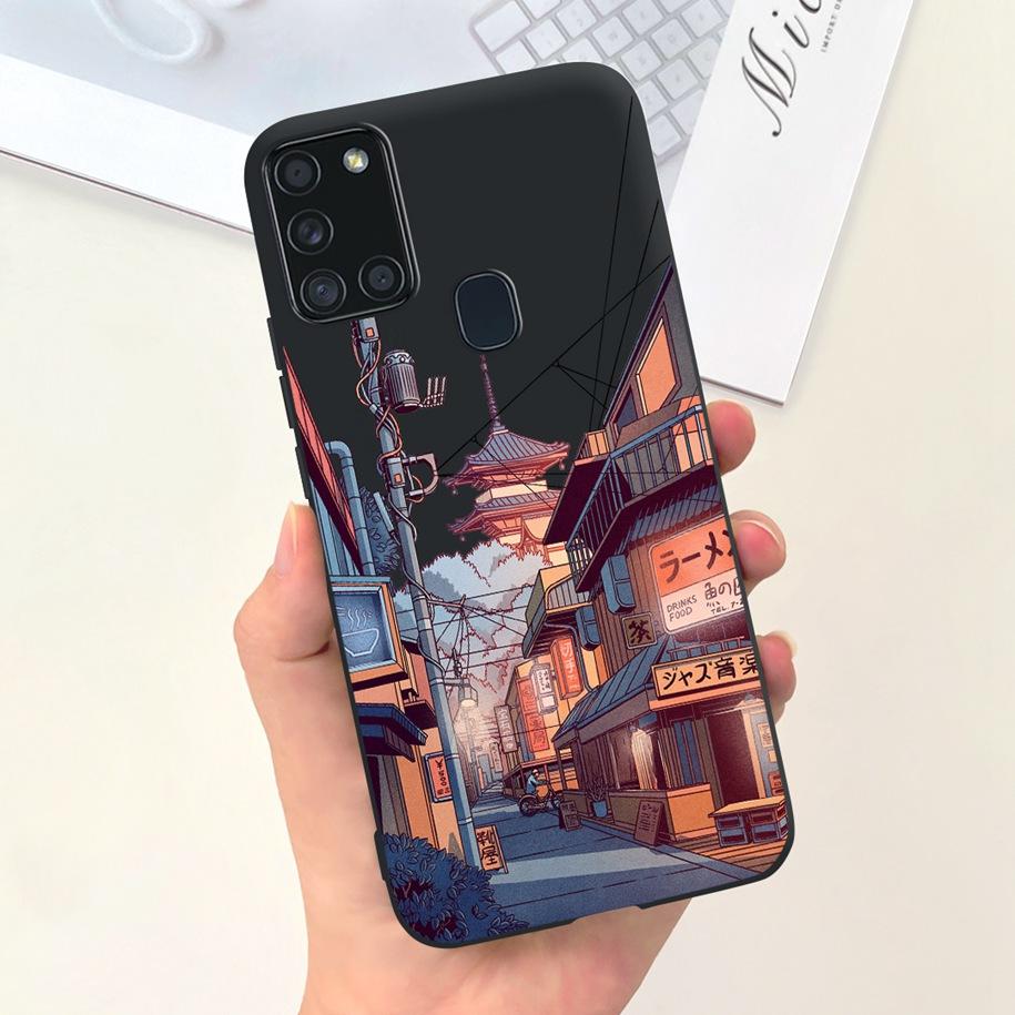 Чехол для Samsung A21S SM-A217F A 21S Задняя крышка Модный Цветочный Мультяшный Мягкий Силиконовый ТПУ Чехол для Телефона Для Samsung Galaxy A21s Capa