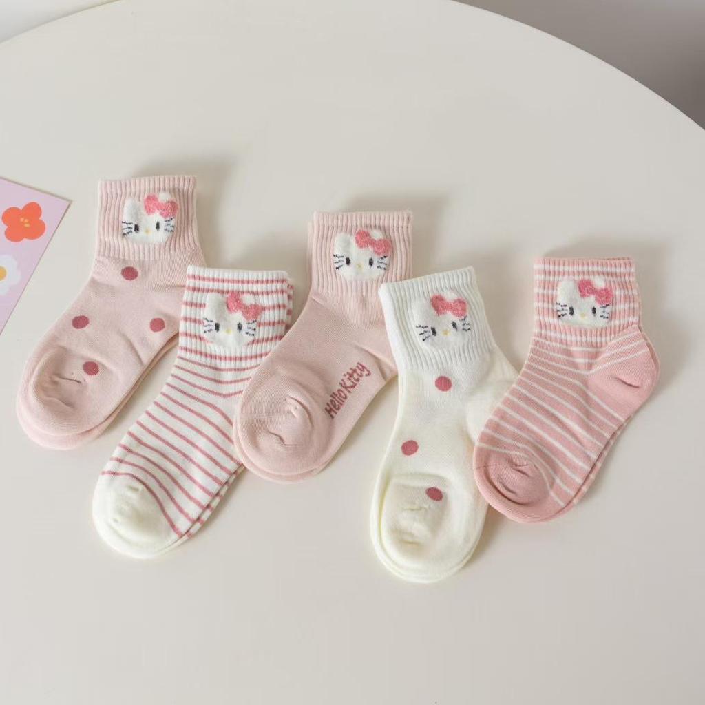 Хлопковые детские носки Cotton XiaoQ - Коллекция Осень/Зима, 5 пар, Детские размеры для студентов