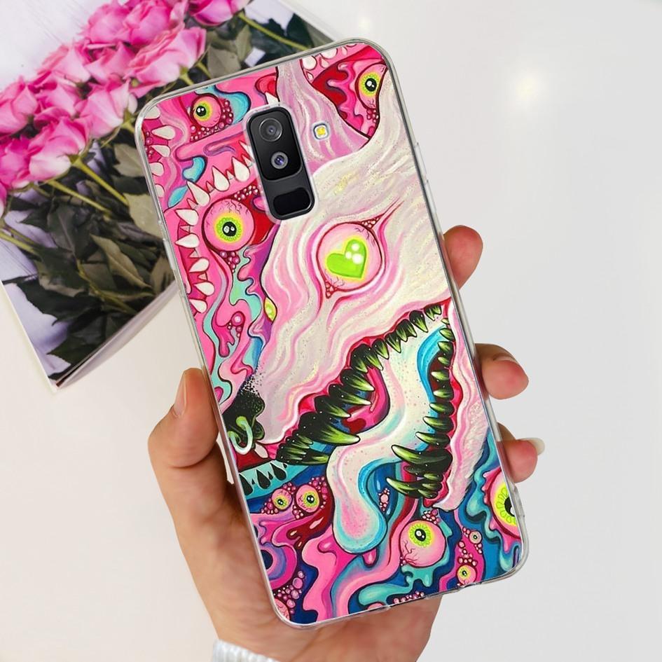 For Samsung A6 Plus 2018 Case SM-A605F New Fashion Butterfly Marble Soft Silicone Funda For Samsung Galaxy A6 A6+ SM-A600F Cover