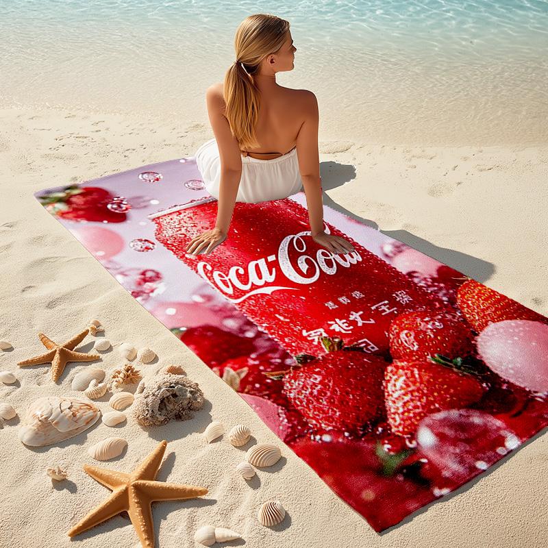 Christmas Gift Halloween Theme Bear Truck Coca Cola beach towel outdoor camping vacation swimming beach towel outdoor absorbent bath towel Y5