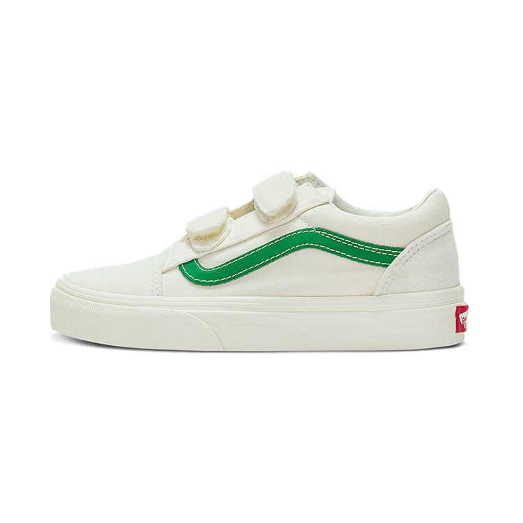 Vans Casual Low Top Kids Skate Shoes White Green Kids Sneaker VN0A4BUVRFX