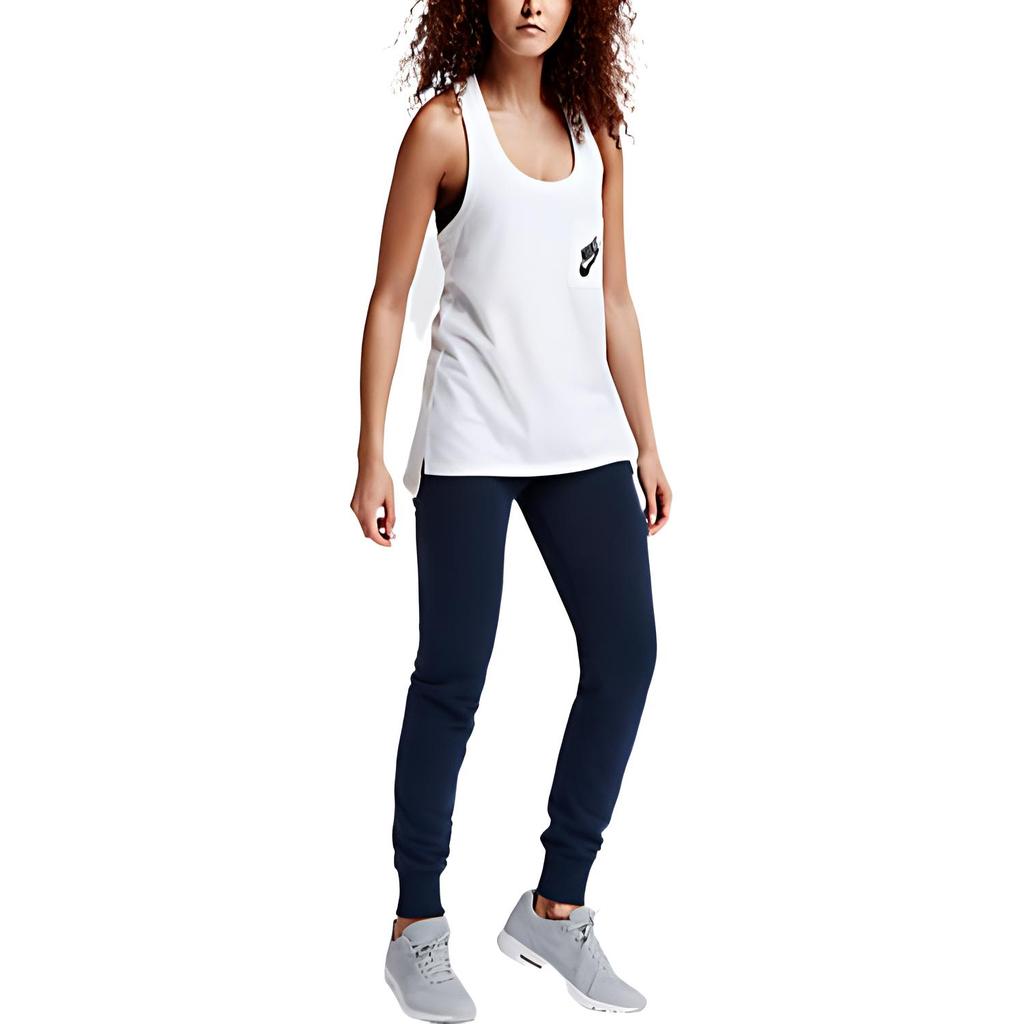 Nike Tank Tops Women's White U Neck Thin Straight Fit 726077-100