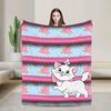 Marie Cat Cartoon  Warm Soft Blanket  Camping Plush Throw Blanket Fashion Home Decor Flannel Bedspread Sofa Bed Cover