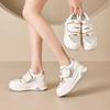 Small Size Mesh White Shoes Women's Thick Sole Inner Height Increase Dad Shoes Women's Velcro Casual Women's Shoes