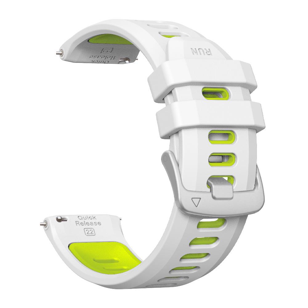 22 мм Плоский силиконовый ремешок для часов Garmin Forerunner 570, 47 мм Двухцветный ремешок
