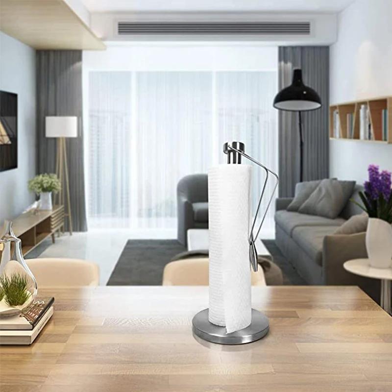 1 шт. держатель для бумажных полотенец, нержавеющая сталь, напольный держатель для бумажных полотенец, диспенсер для рулонов, для кухонной столешницы, домашнего обеденного стола