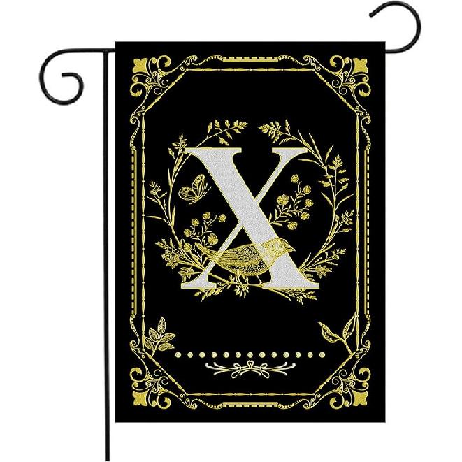 Monogram Q Garden Flag Initial Outdoor Flags Letter Q Flag for Front Yard Porch Lawn Outside Seasonal Garden Flags 12x18 Double Sided