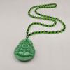 New Double-sided Maitreya Buddha Necklace Imitation Chalcedony Laughing Buddha Sweater Chain Glass Fashion Pendant Pendant
