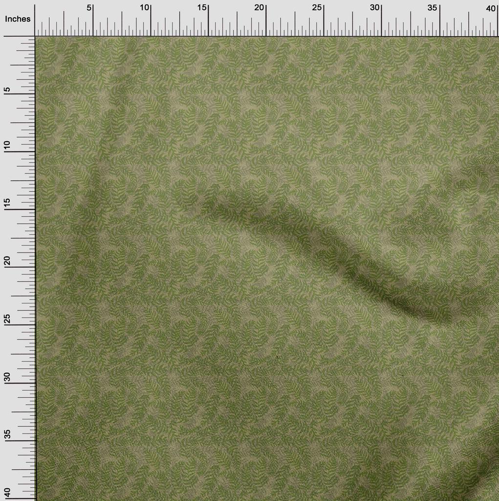 oneOone Cotton Flex Pear Green Fabric Leaves Diy Clothing Quilting Fabric Print Fabric By Yard 40 Inch