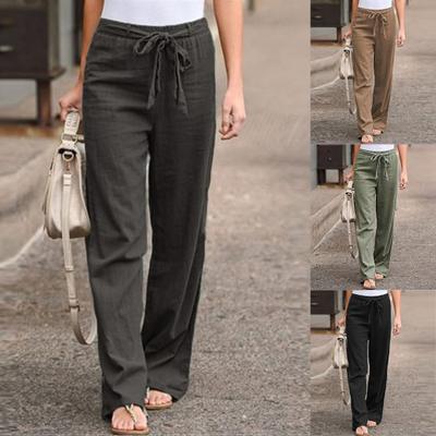Женские свободные брюки, повседневная поясная повязка, широкие свободные брюки, повседневная одежда