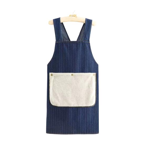 Фартук для выпечки Yousheng с перекрестной спинкой, хлопковый кухонный фартук в японском стиле с двумя карманами, регулируемыми лямками, для готовки и садоводства